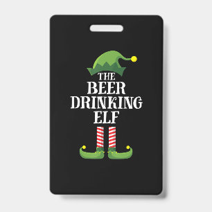 Beer Drinking Christmas Birthday Badge