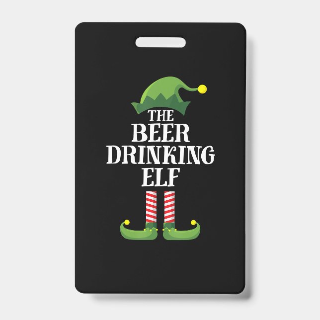 Beer Drinking Christmas Birthday Badge (Front)