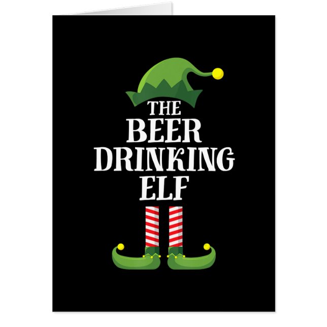 Beer Drinking Christmas Birthday Card (Front)