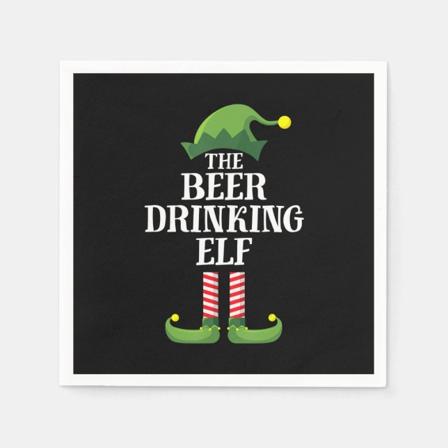 Beer Drinking Christmas Birthday Napkins (Front)