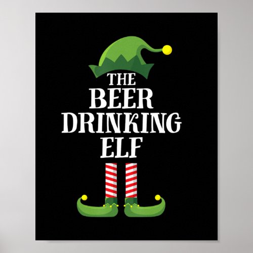 Beer Drinking Christmas Birthday Poster