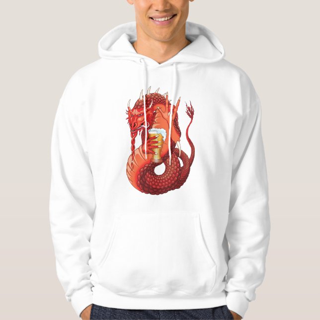 Beer Drinking Dragon Men's Hoodie (Front)