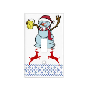Beer-drinking Drunk Snowman Thunder_Cove Light Switch Cover