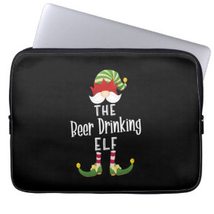 Beer Drinking Elf Group Christmas Birthday Laptop Sleeve