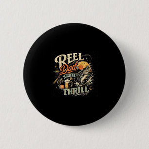 Beer drinking fishing dad retro vintage father's button