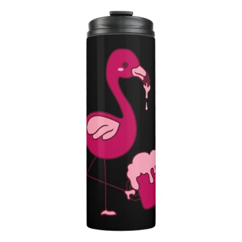 Beer drinking flamingo thermal tumbler