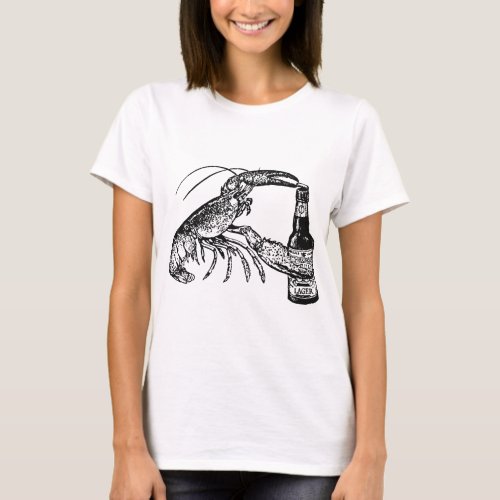 Beer Drinking Lobster Funny Craft Beer T_Shirts