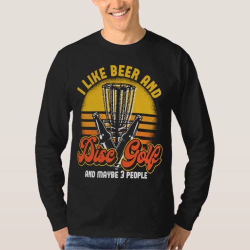 Beer Drinking Party Stupid Tree Frisbee Golfer Dis T_Shirt