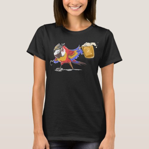 Beer Drinking Pirate Parrot T Gasparilla Party  T_Shirt