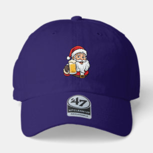 Beer Drinking Santa Claus Christmas Graphic 47 Brand Hat