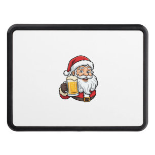 Beer Drinking Santa Claus Christmas Graphic Hitch Cover