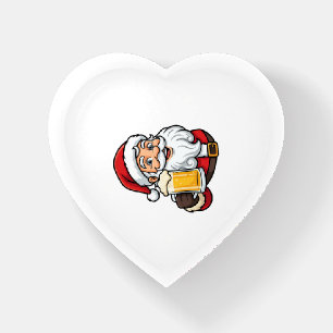 Beer Drinking Santa Claus Christmas Graphic Paperweight