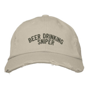 Beer Drinking Sniper Embroidered Baseball Cap