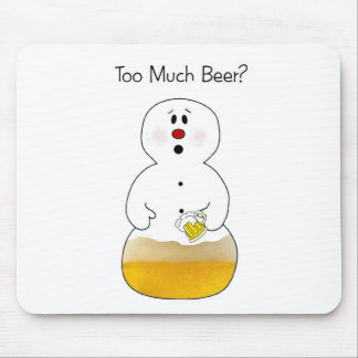 Beer Drinking Snowman Mousepad