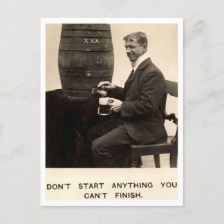 Beer Drinking Vintage 1909 Postcard