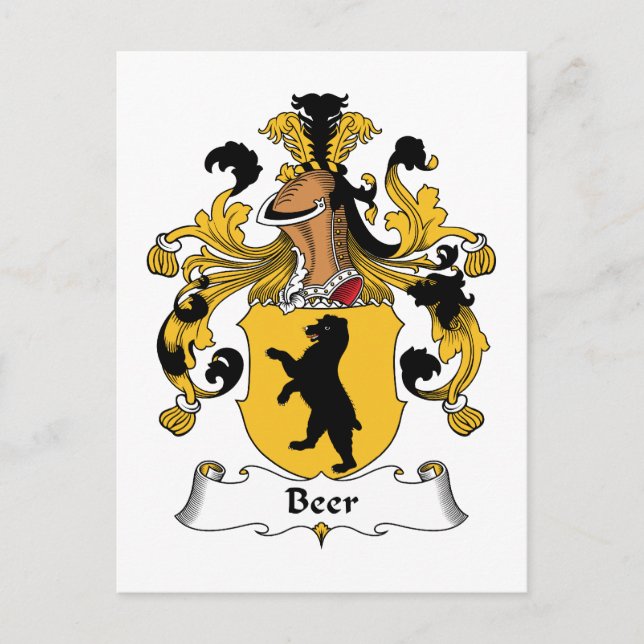 Beer Family Crest Postcard (Front)