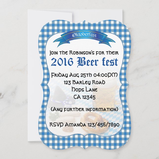 Beer fest Party personalized Invitation (Front)