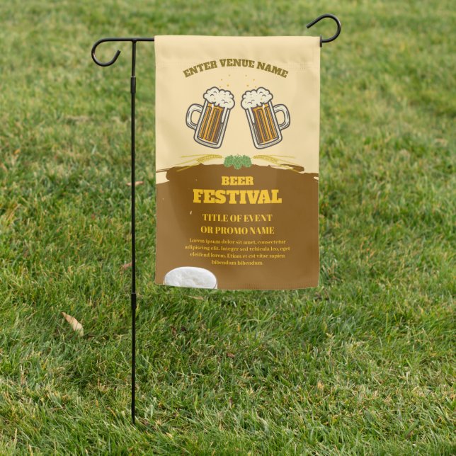Beer Fest Weatherproof Personalized Garden Flag (In SItu)