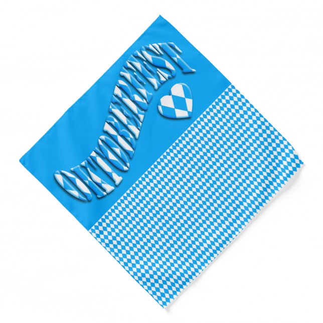 Beer Festival Bavarian Flag Pattern Oktoberfest Bandana (Front)