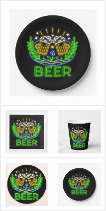 Beer Festival Green Neon Matching Set Oktoberfest