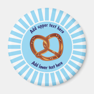 Beer Festival Pretzel - Blue / White Souvenir text Magnet