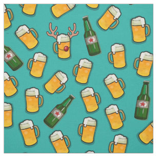 Beer festive template glasses bottles blue fabric