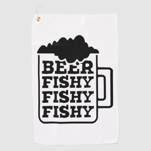 beer fishing fishing golf towel
