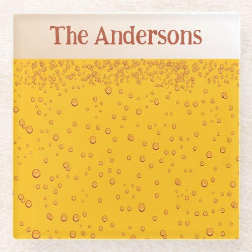 Kitchen And Dining 16 Beer Foam And Bubbles Custom Name Glass Coaster