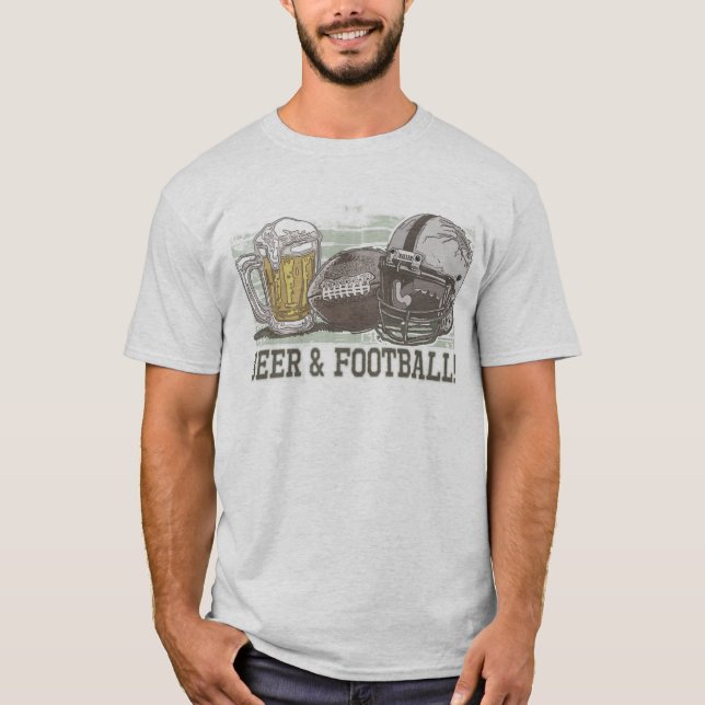 Beer & Football  by Mudge Studios T-Shirt (Front)