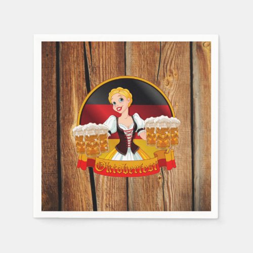 Beer For All Oktoberfest Party Paper Napkins