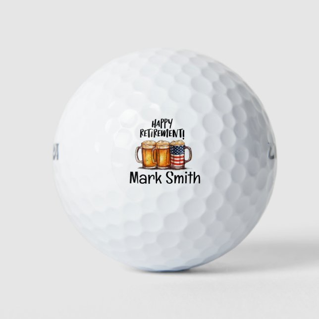Beer for Retirement  Golf Balls (Front)