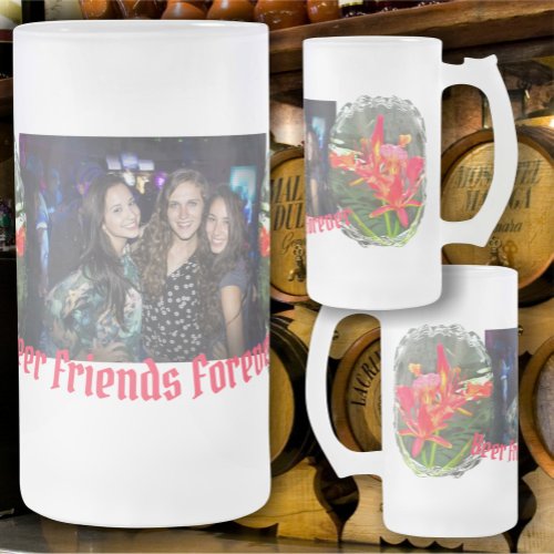 Beer Friends Forever 1583 Frosted Glass Beer Mug