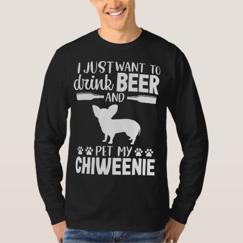 Beer Funny Dog Owner Lover Chiweenie Dog Mom Dad G T_Shirt