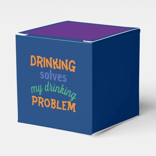 Beer Funny Quote: Drinking Solves Drinking Problem Favor Boxes (Front Side)