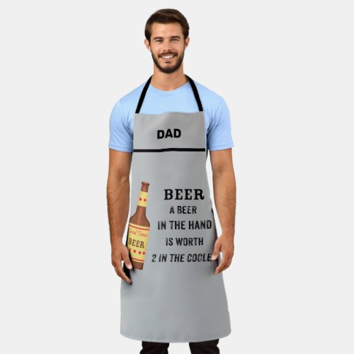 Beer Funny Saying Beer in hand Name Personalize Apron
