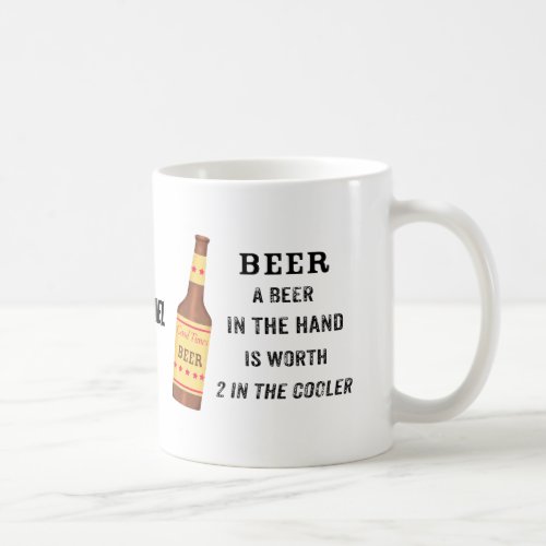 Beer Funny Saying Beer in hand Name Personalized Coffee Mug