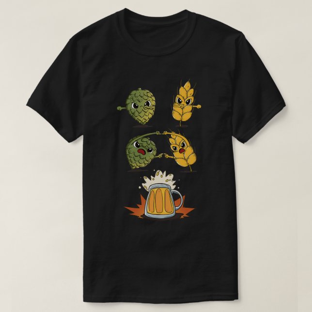 Beer Fusion Dance Funny Beer Joke Homebrew Beer Cr T-Shirt (Design Front)