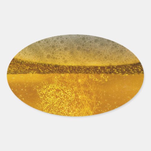 Beer Galaxy a Celestial Quenching Foam Oval Sticker