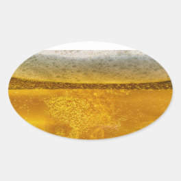 Beer Galaxy a Celestial Quenching Foam Oval Sticker