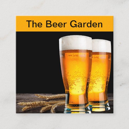 Beer Garden Bar And Restaurant Square Business Card