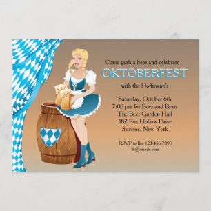 Beer Garden Maiden Oktoberfest Invitation
