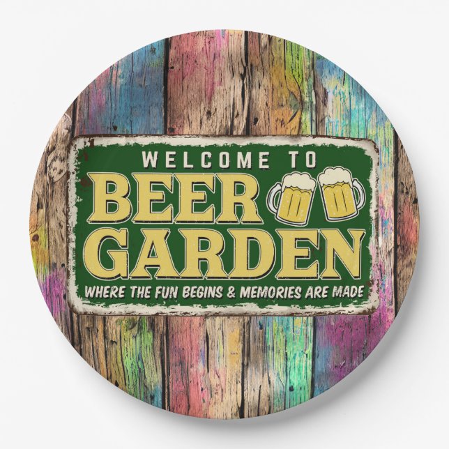 Beer Garden  Paper Plates (Front)