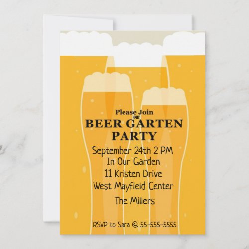 Beer Garten Party Oktoberfest Party Invitation