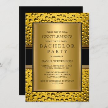 Beer Gentlemen's Bachelor Party Men's Night Out Invitation by ExclusiveZazzle at Zazzle