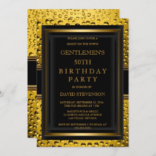 Beer Gentlemens Birthday Party Invitation