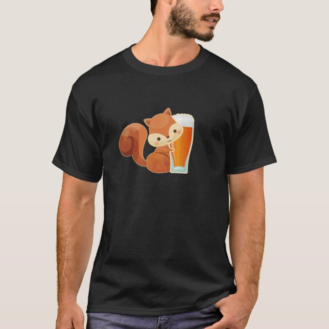 Beer Gift With Squirrel T-Shirt (Front)