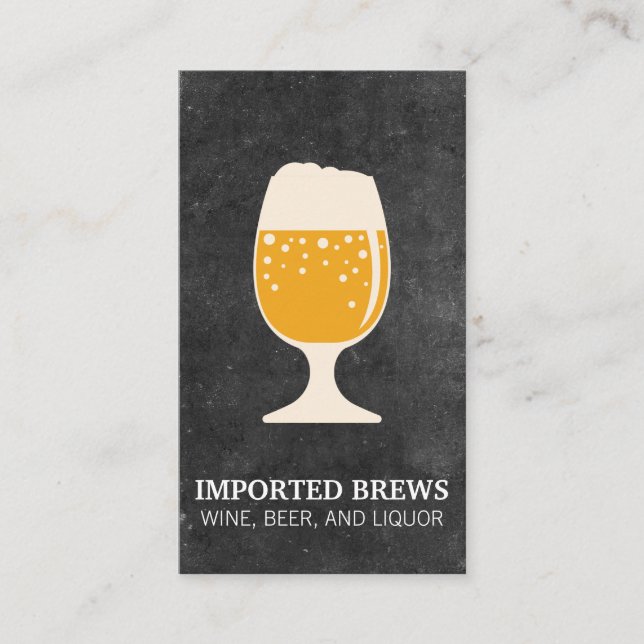 Beer Glass and Slate Business Card (Front)