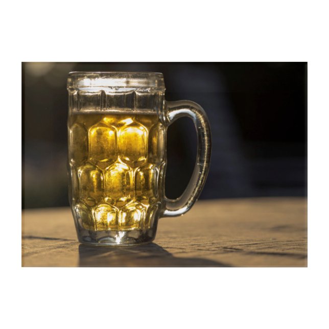 Beer glass beverage close up, India Acrylic Print (Front)