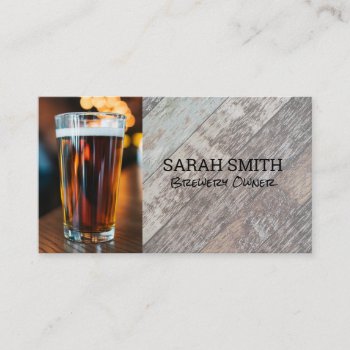 Beer Glass | Brewery | Rustic Business Card by lovely_businesscards at Zazzle