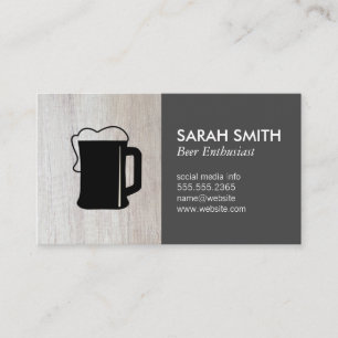 Beer Glass Brewery Wood Brewery Business Card